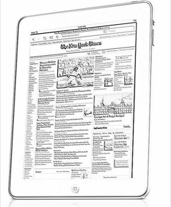 un iPad con prima pagina New York Times